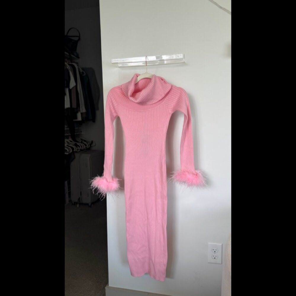 Fashion Nova Pink Legally Perfect Ribbed Midi Dress - Small